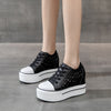 Shoes | 9cm Platform Height | Thick-Soled Lace-Up Casual Sneakers