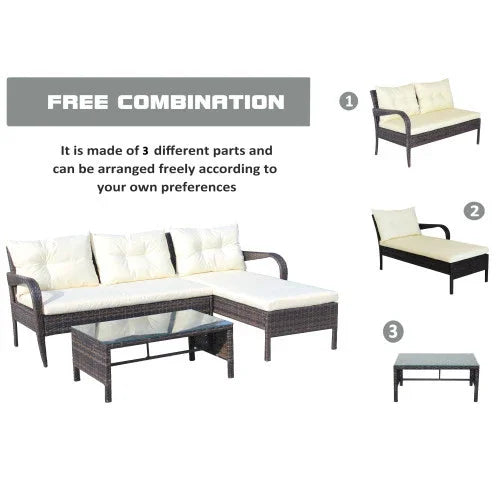 Conversation Set Wicker Ratten Sectional Sofa Seat - Outdoor Furniture | Brown Conversation (View 2)