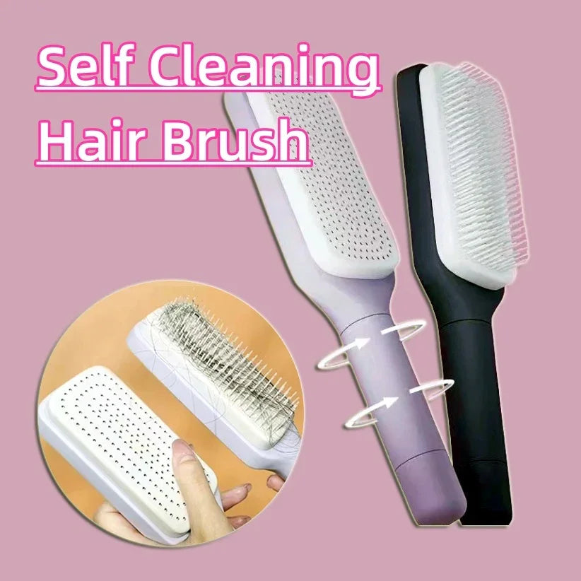 Self Cleaning Hair Brush Anti Static Massage Comb - Uncategorized | Massage Massager