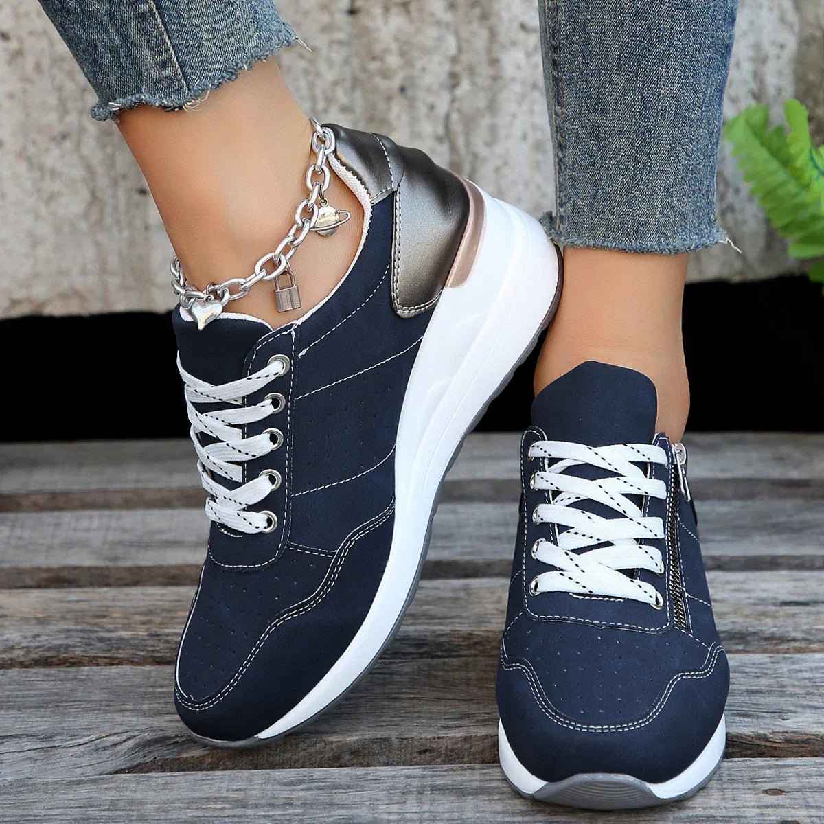 Fashion Lace Up Sneakers Women Cozy Tinck Soled - Home & Garden > Lighting | Fashion Lace-Up (View 2)