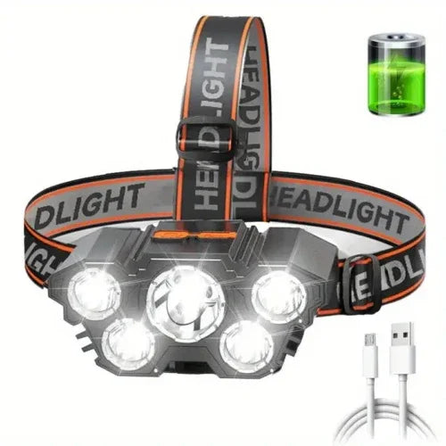 High Lumen Headlamp | 5cob Led Rechargeable Bundle - Home & Garden > Lighting | Accessory Elegant (View 2)