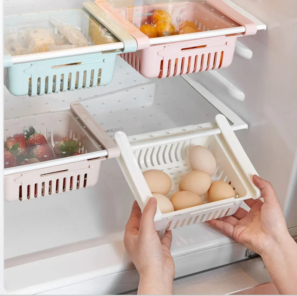 Refrigerator Storage Basket Stretchable Multifunction - Home & Garden > Storage & Organization | Candy Chocolate