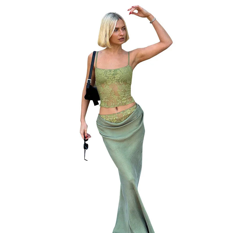 Womens Lace Backless Tube Top Sling Stitching - 0 | Blue Lace (View 5)