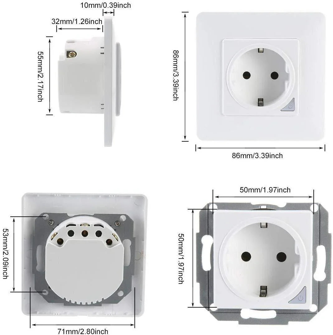 Timer European Standard Wall Smart Socket