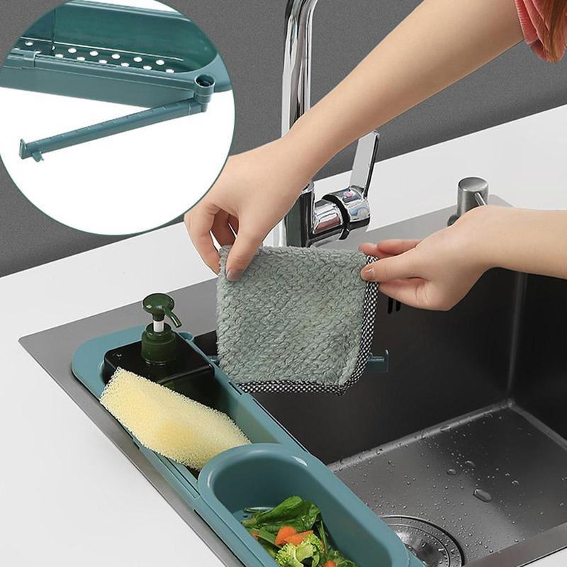 Telescopic Sink Rack Soap Sponge Holder Kitchen Sinks - Home & Garden > Storage & Organization | Christmas Decorative (View 2)