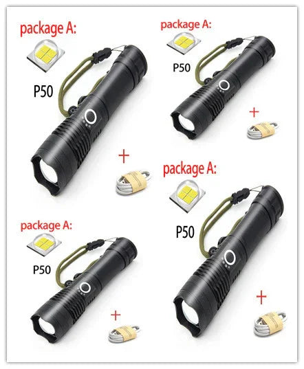 Usb Charging Zoom P50 Flashlight | Holder Adapter - Home & Garden > Lighting | Accessory Elegant (View 6)