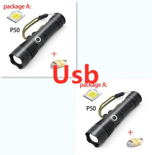 Usb Charging Zoom P50 Flashlight | Holder Adapter - Home & Garden > Lighting | Accessory Elegant (View 13)