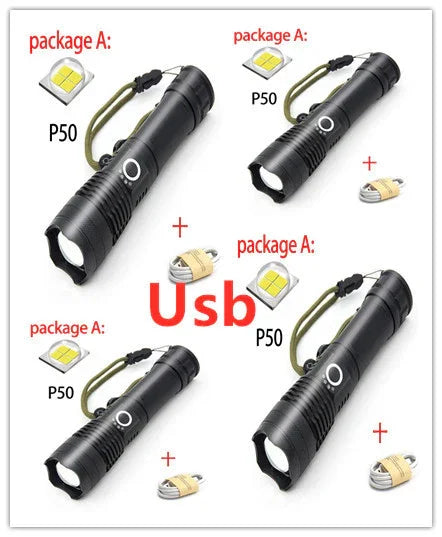 Usb Charging Zoom P50 Flashlight | Holder Adapter - Home & Garden > Lighting | Accessory Elegant (View 18)
