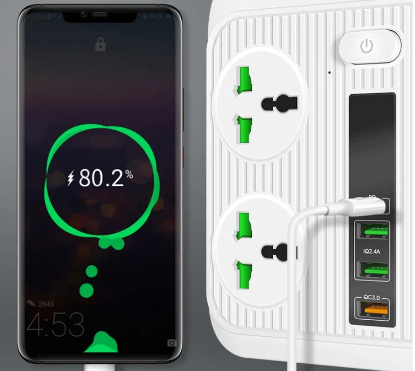 Multi Outlet Power Strip Usb Amp Fast | Set Bundle - Uncategorized | Bluetooth Device