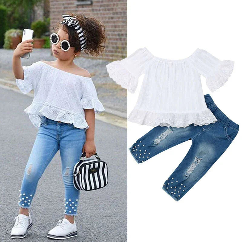Shirt Shorts Girls Girl Kids Clothes Baby Set Children - 0 | Girls Shirt (View 5)