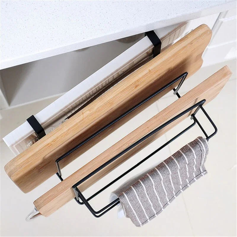 Kitchen Double Layer Towel Rack Hanging Holder Cabinets - Home & Garden > Storage & Organization | Double Kitchen (View 2)