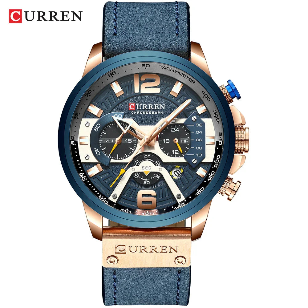 Curren Mens Watch Chronograph Box | Bundle Series - Japanese Black Formal Wear | Curren Elegant