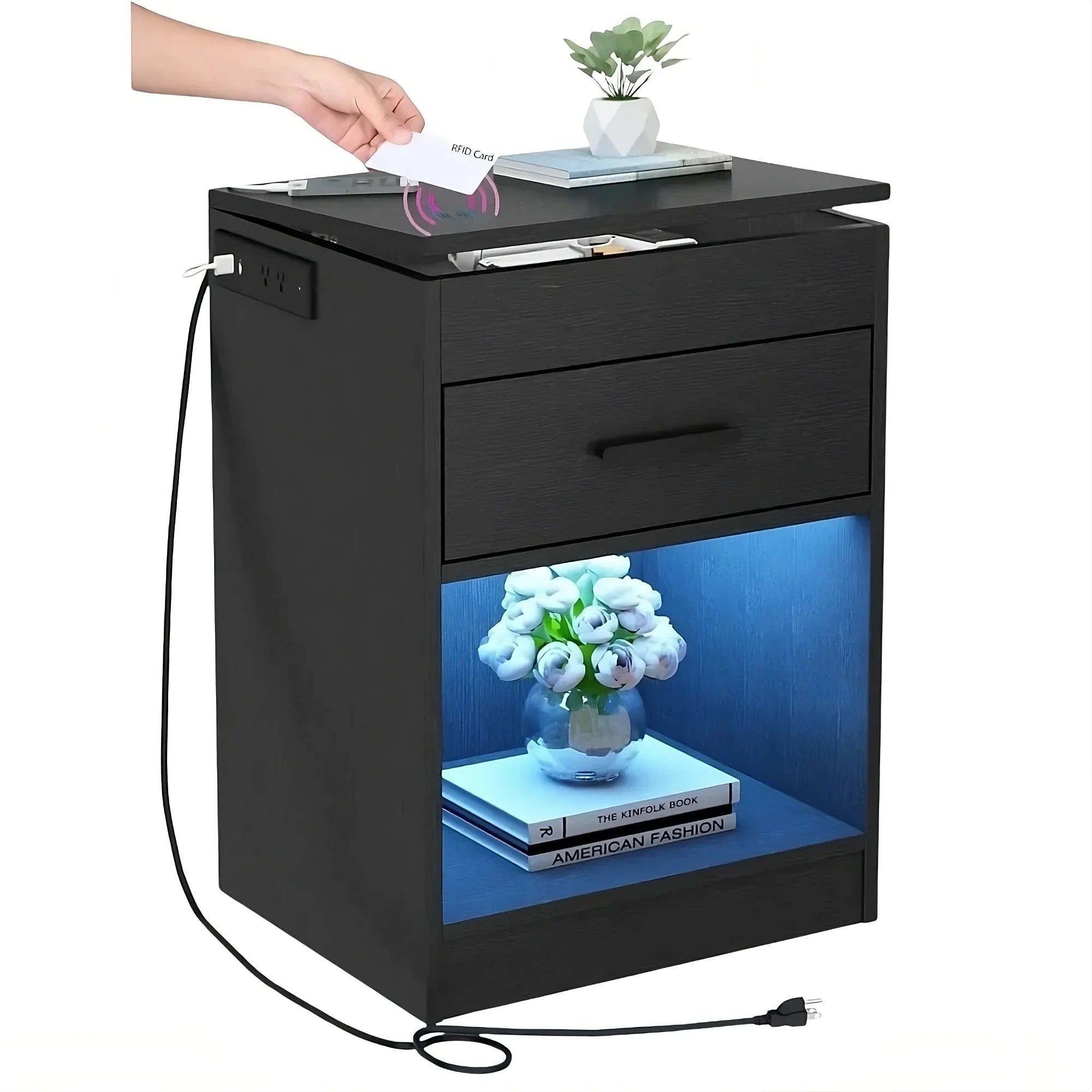 Nightstand Rfid Lock Secure Storage | Organizer - Home & Garden > Storage & Organization | Bluetooth Smart