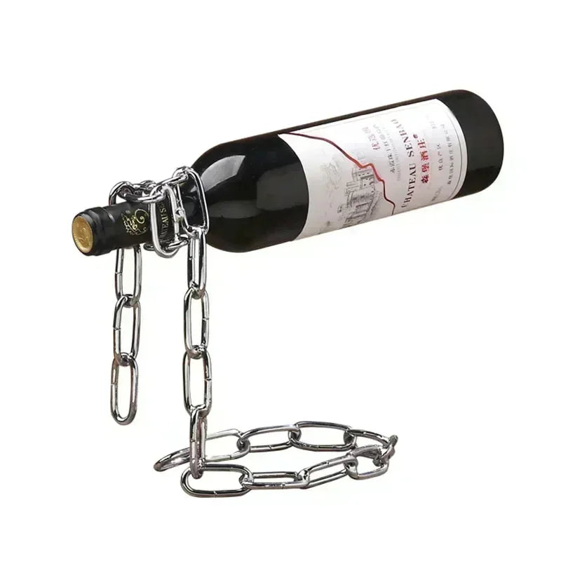 Iron Chain Floating Wine Holder Elegant Display - Product | Accessory Elegant