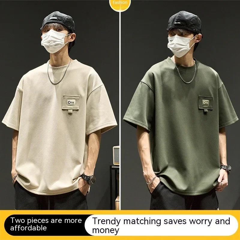 Waffle Short Sleeve Men Clothing Summer American Style - Men's Clothing & Accessories | Short Waffle (View 7)