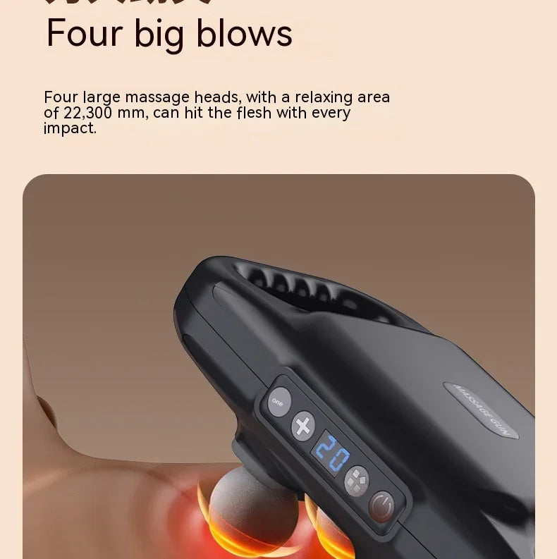 Four Head Massage Gun Massagehigh Frequency Muscle - Health & Beauty > Personal Care | Massage Massager (View 3)