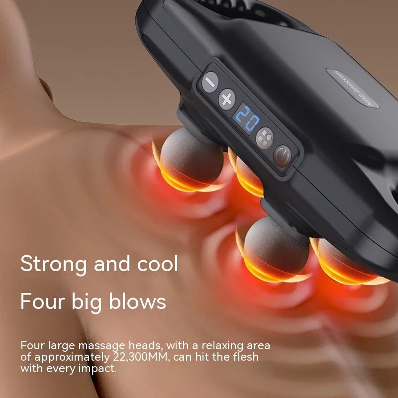 Four Head Massage Gun Massagehigh Frequency Muscle - Health & Beauty > Personal Care | Massage Massager (View 8)