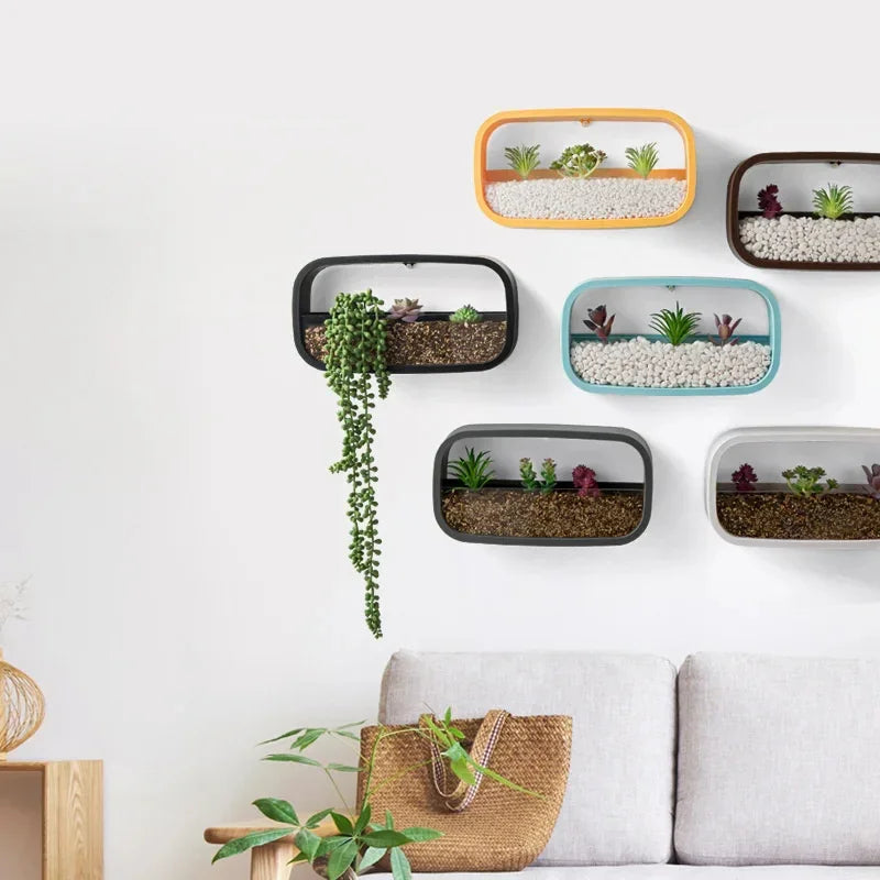 Modern Rectangle Hanging Wall Flower Vase | Charger - Electronics > Power | Christmas Decorative (View 2)