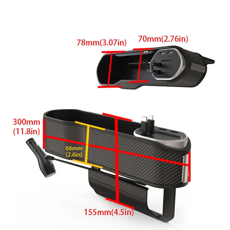 Car Seat Gap Organizer Filler | Converter Charger - Electronics > Power | Plastic Wireless (View 2)