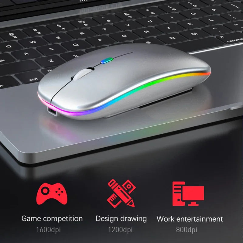 Wireless Mouse Rechargeable Bluetooth RGB