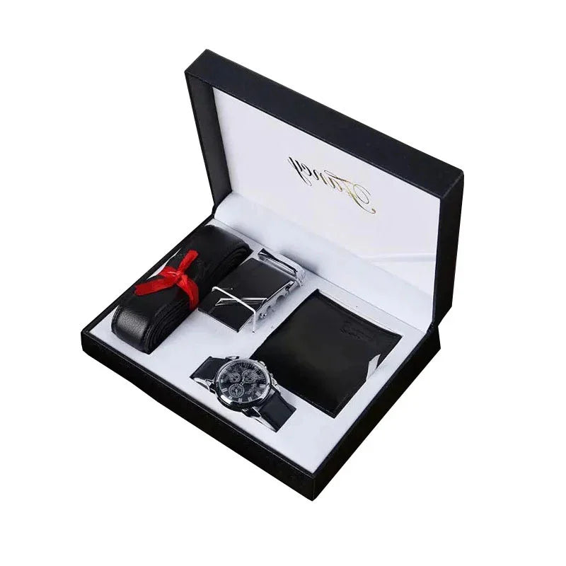 Mens Automatic Buckle Belt Watch Gift Set | Leather - Apparel & Accessories > Clothing Accessories | Christmas Decor (View 7)