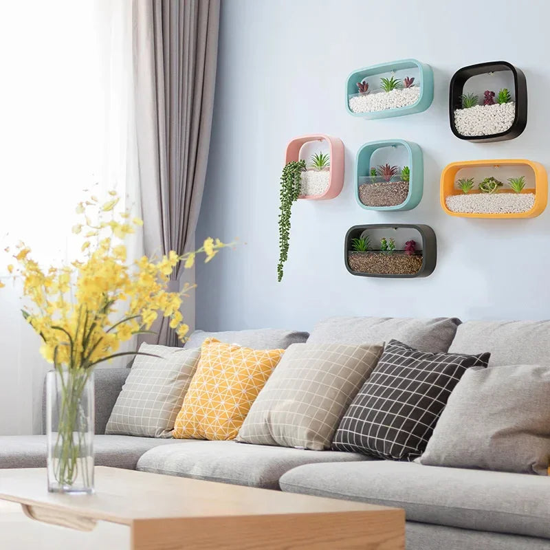 Modern Rectangle Hanging Wall Flower Vase | Charger - Electronics > Power | Christmas Decorative (View 3)