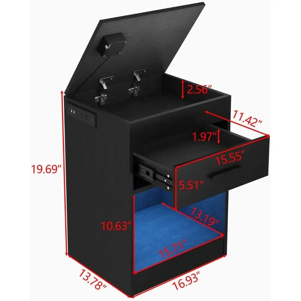 Nightstand Rfid Lock Secure Storage | Organizer - Home & Garden > Storage & Organization | Bluetooth Smart (View 3)