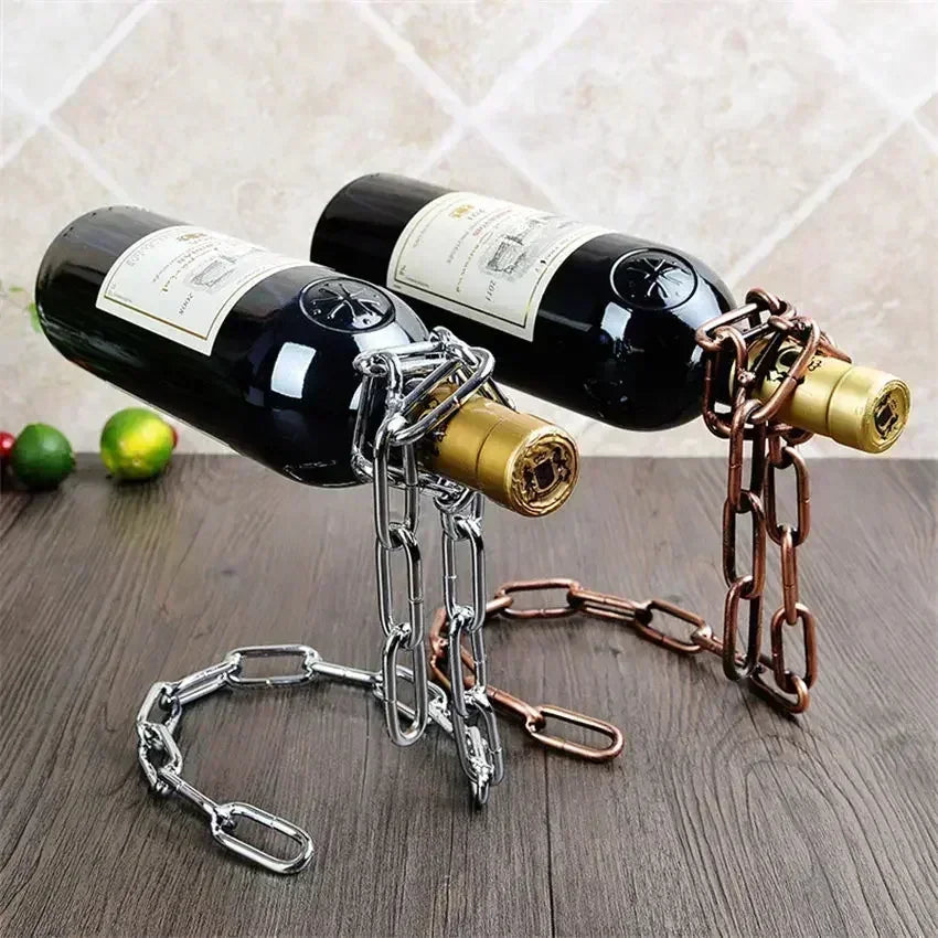Iron Chain Floating Wine Holder Elegant Display - Product | Accessory Elegant (View 3)