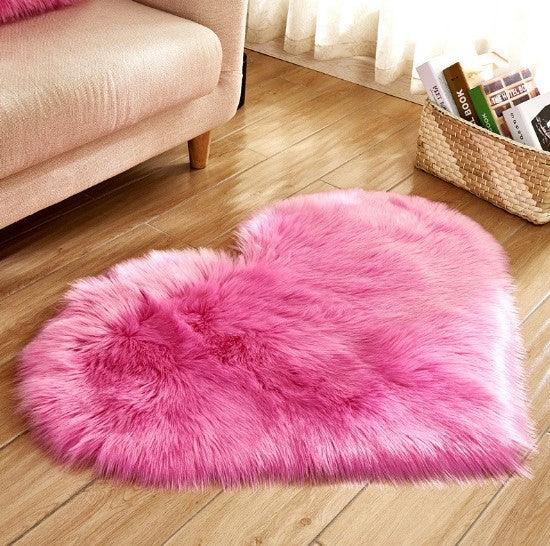 Plush Heart Shaped Carpet Non Slip Mat Fluffy Rug Floor - 0 | Christmas Decorative (View 2)