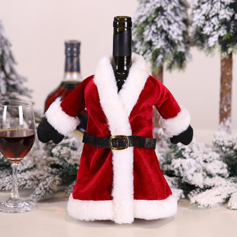 Christmas dress wine bottle set