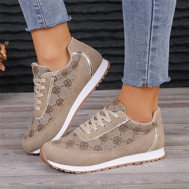 Flower Print Lace Up Sneakers Casual Fashion | Tool - 4 | Flower Lace-Up (View 8)