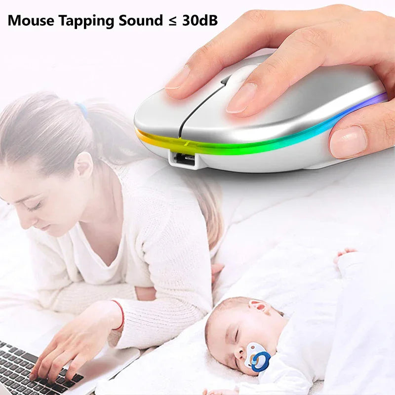 Mouse Bluetooth | Wireless Rechargeable Rgb Converter - Gaming Pads | Bluetooth Smart (View 4)