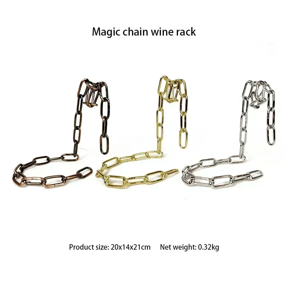 Iron Chain Floating Wine Holder Elegant Display - Product | Accessory Elegant (View 4)