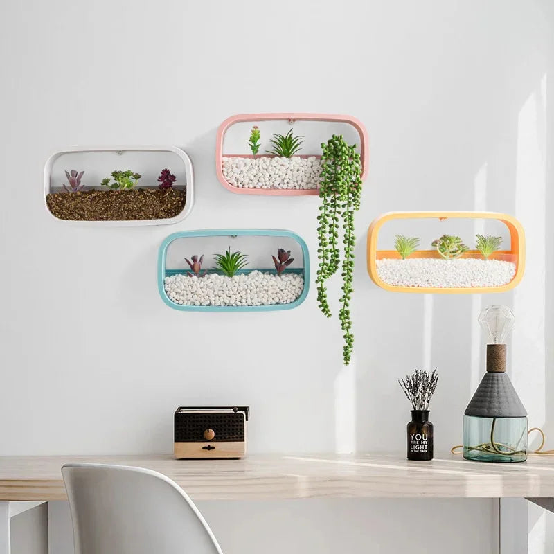 Modern Rectangle Hanging Wall Flower Vase | Charger - Electronics > Power | Christmas Decorative (View 4)