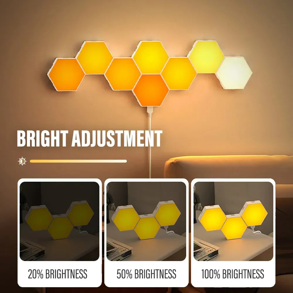 Bluetooth Hexagon Wall Lights Indoors | Rgb Led - Home & Garden > Lighting | Christmas Decorative (View 5)