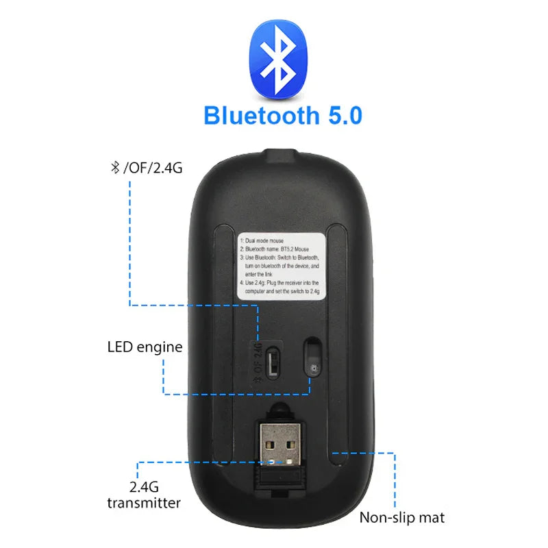 Mouse Bluetooth | Wireless Rechargeable Rgb Converter - Gaming Pads | Bluetooth Smart (View 5)
