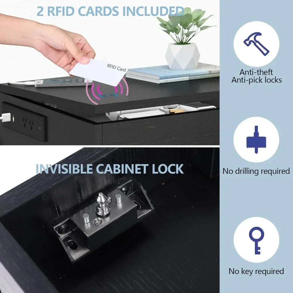 Nightstand Rfid Lock Secure Storage | Organizer - Home & Garden > Storage & Organization | Bluetooth Smart (View 5)