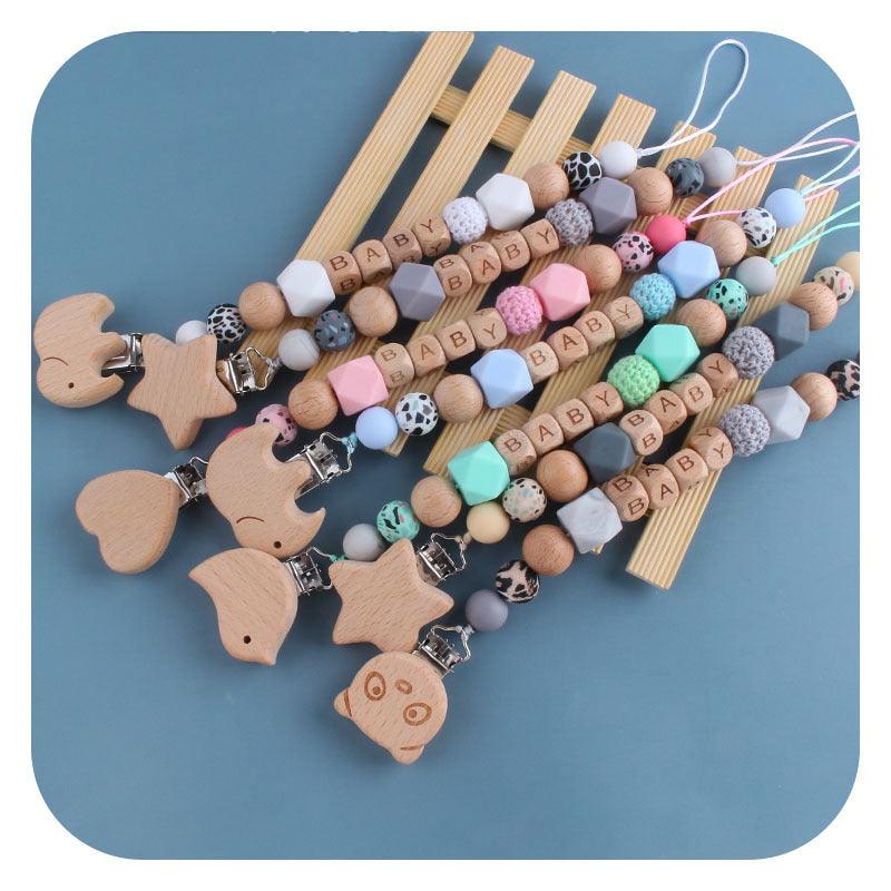 Baby Products Cartoon Animal Beech Pacifier Clip - Baby Pacifier Clips | animal baby