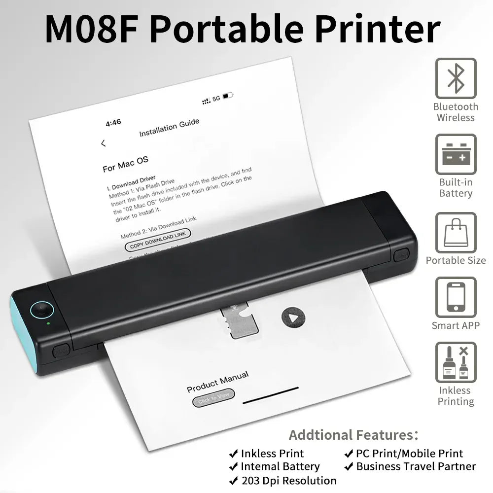 Inkless Printer Go Printing | Portable Holder - Toner & Inkjet Cartridges | Bluetooth Device (View 6)