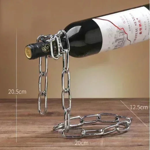 Iron Chain Floating Wine Holder Elegant Display - Product | Accessory Elegant (View 6)