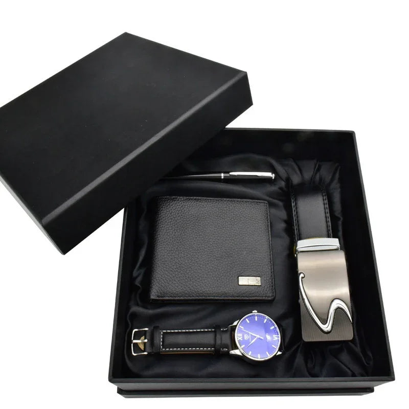 Business Belt Wallet Watch Pen Gift Box Set | Edition - Apparel & Accessories > Clothing Accessories | Belt Business (View 2)