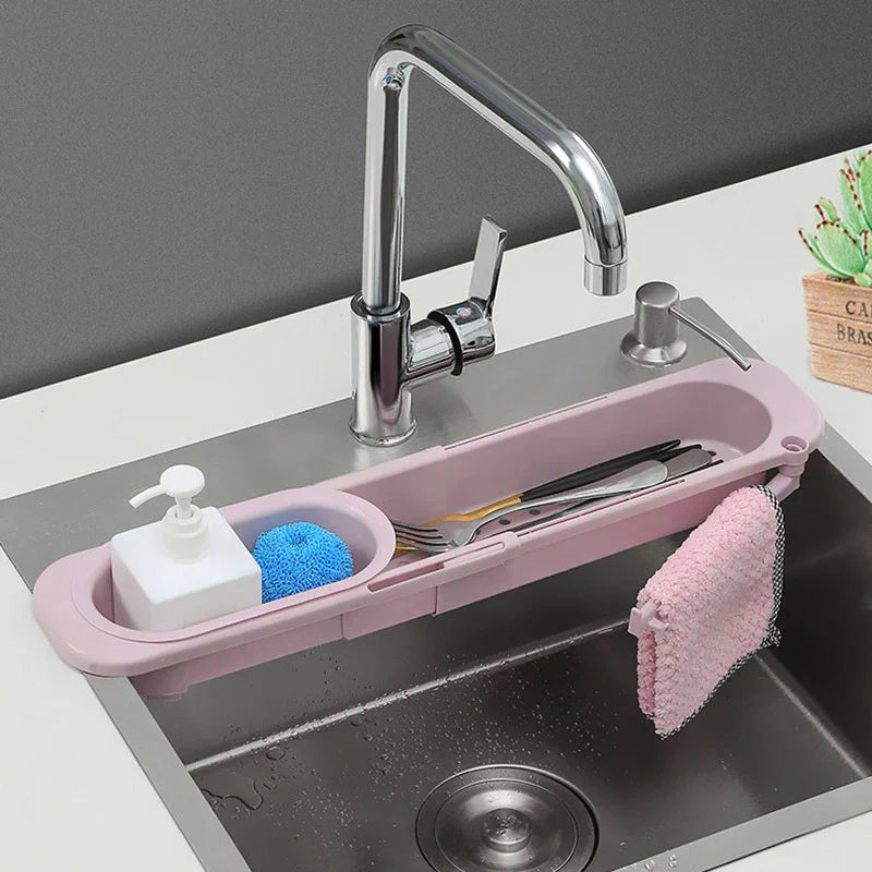 Telescopic Sink Rack Soap Sponge Holder Kitchen Sinks - Home & Garden > Storage & Organization | Christmas Decorative