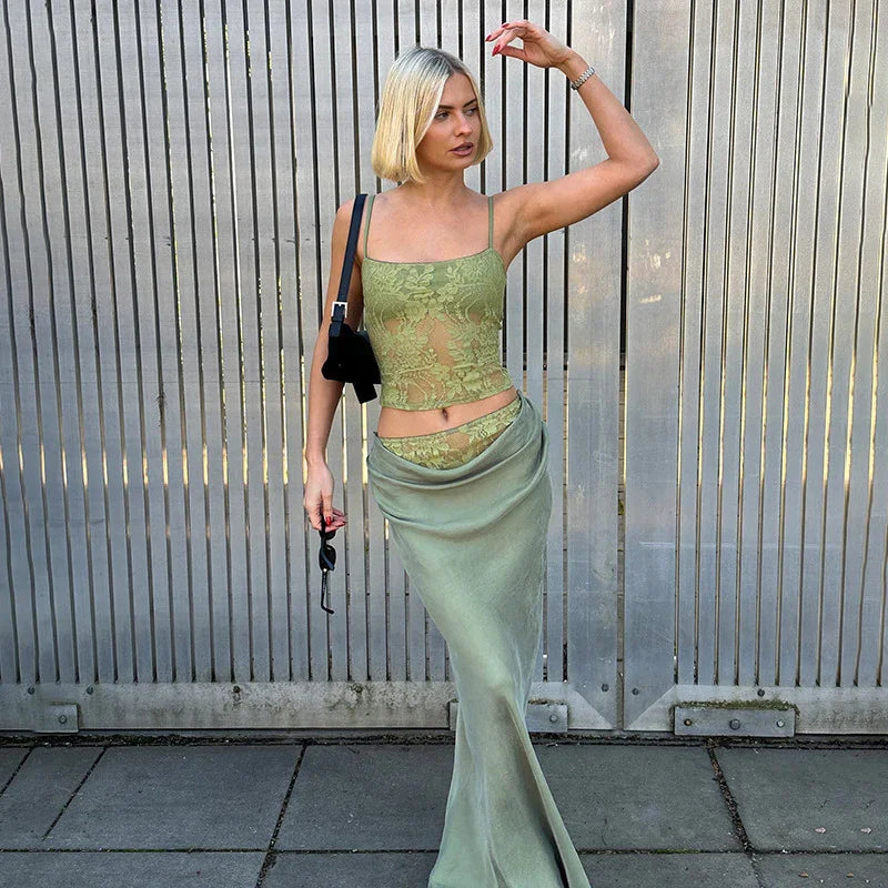 Womens Lace Backless Tube Top Sling Stitching - 0 | Blue Lace