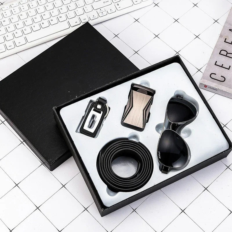 Business Belt Wallet Watch Pen Gift Box Set | Edition - Apparel & Accessories > Clothing Accessories | Belt Business