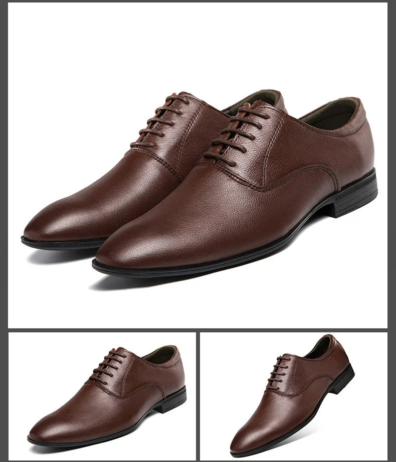 Mens Pointed Business Casual Shoes | Leather Model - 0 | Accessory Elegant (View 6)