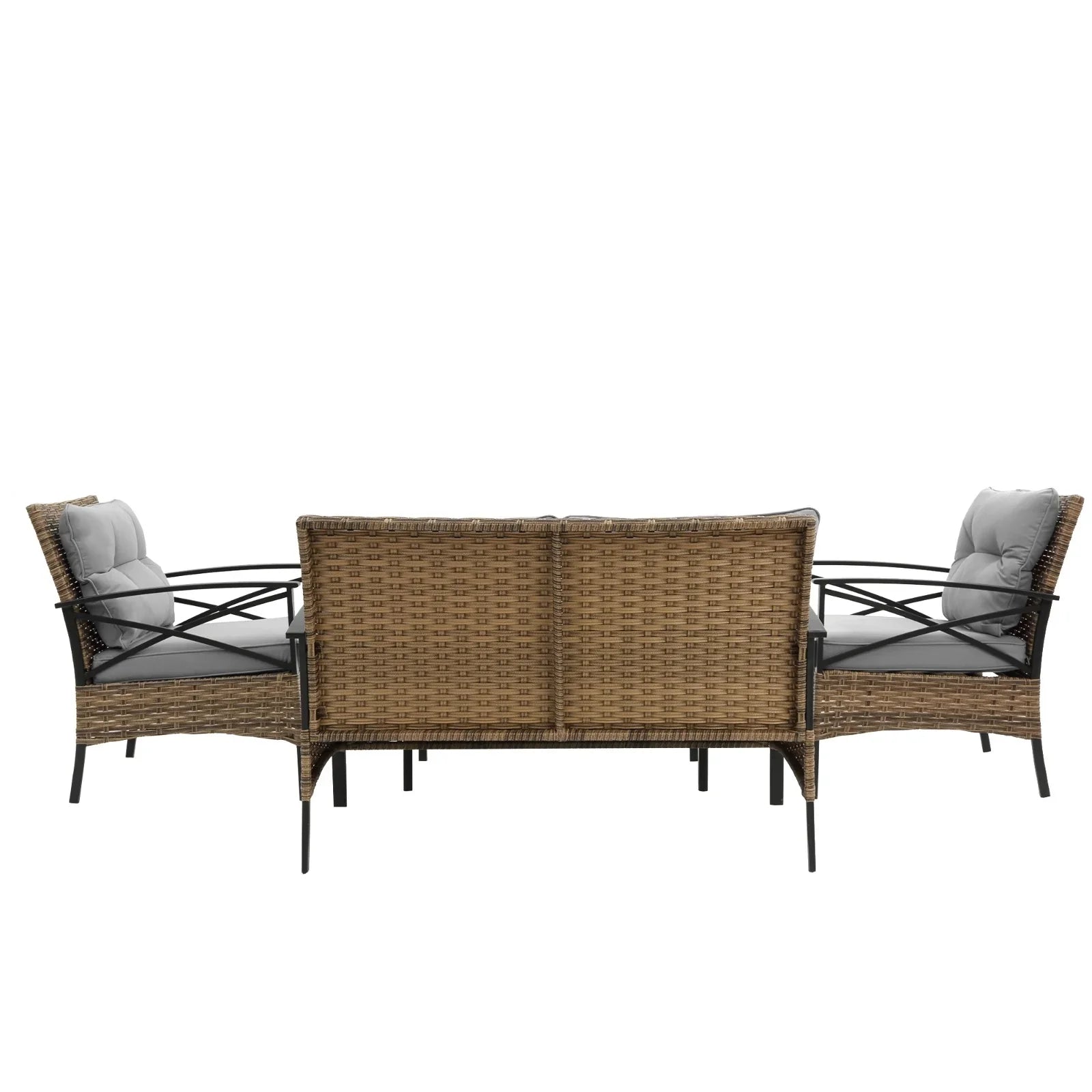 Patio Sectional Sofa Set Kd Rattan Wicker Outdoor - Outdoor Furniture | Black Cotton (View 10)