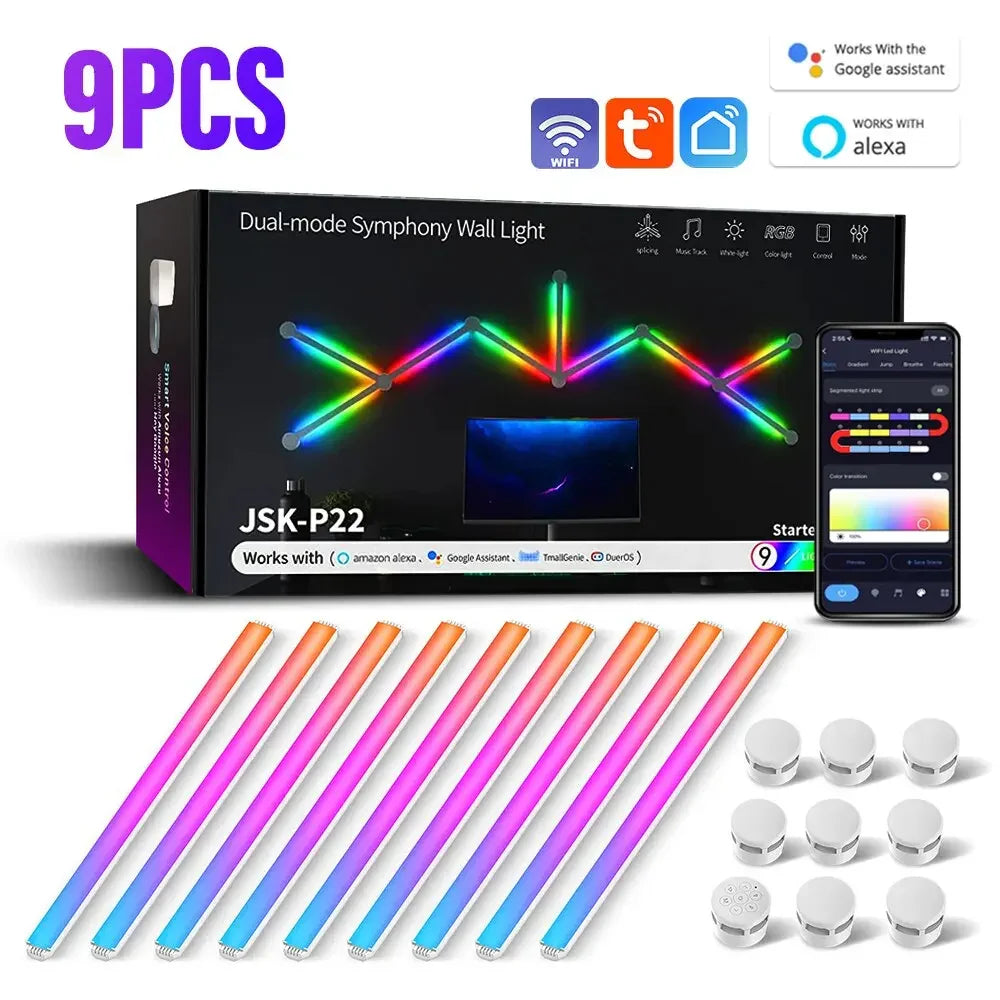 Wifi Wall Light Bar Lamp Rgbic | Led Smart Edition - Home & Garden > Lighting | Christmas Decorative (View 8)