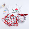 Summer Baby Girl Beach Short-sleeved T-shirt Shorts Hairband Set