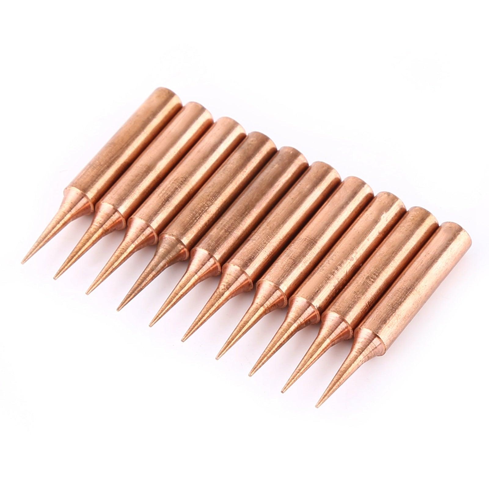 10Pcs Pure Copper Low Temperature Soldering Iron Solder Tips Station Tool 900M-T-I