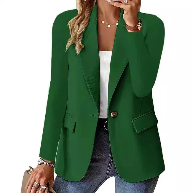 Fashion Casual Women Blazer Long Sleeved Solid Color - 0 | Blue Casual (View 2)